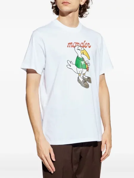 Tricou Moncler cu imagine alb