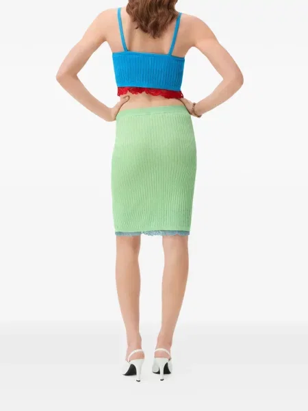 Fustă midi Versace tricotate verde