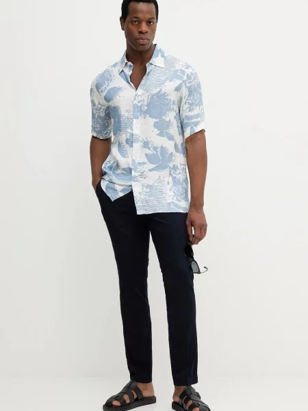 Hackett London spodnie w fasonie chinos granatowy