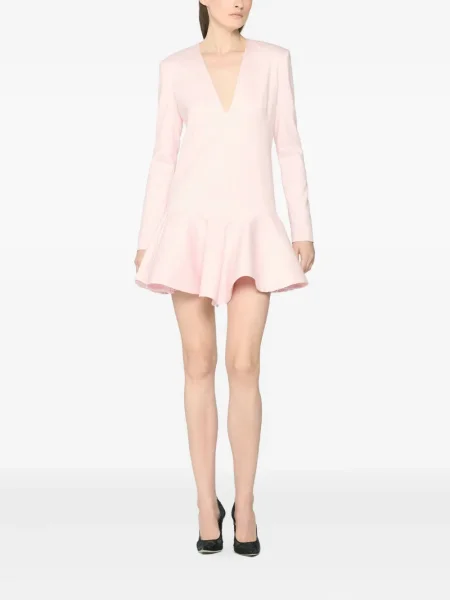 Cu peplum rochie Genny cu decolteu în V de costum roz
