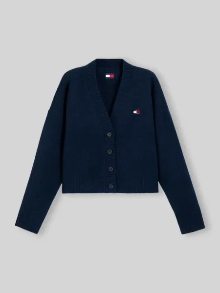 Kardigan rozpinany o kroju relaxed fit z dodatkiem wełny z alpaki i dodatek wełny Tommy Jeans granatowy