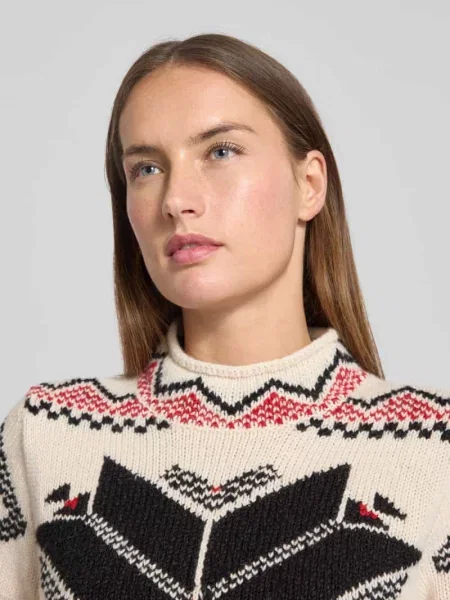 Bluzka z dzianiny z mieszanki wełny z dodatkiem wełny z alpaki Polo Ralph Lauren beżowa