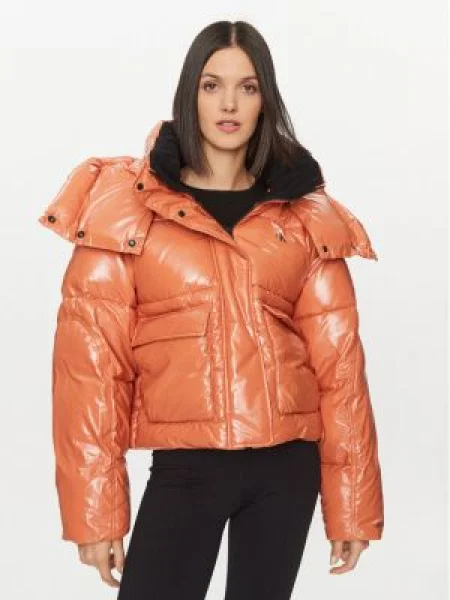 Calvin Klein Jeans Geacă de iarnă High Shine Oversize portocaliu