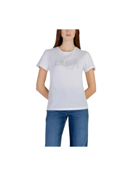 T-shirt z detalem z logo Liu Jo biała
