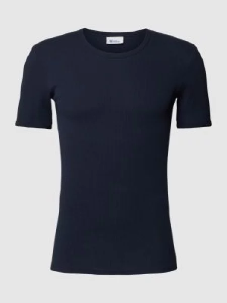 T-shirt z okrągłym dekoltem model ‘Fried’ Schiesser granatowa