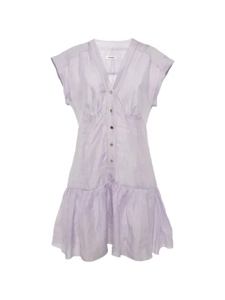 Rochie mini Sandro cu decolteu în V cu volane violet
