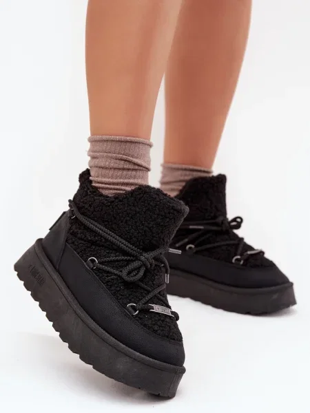 Čizme za snijeg Big Star Shoes s platformom crna