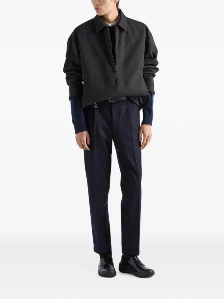 Pantaloni Prada de lână albastru