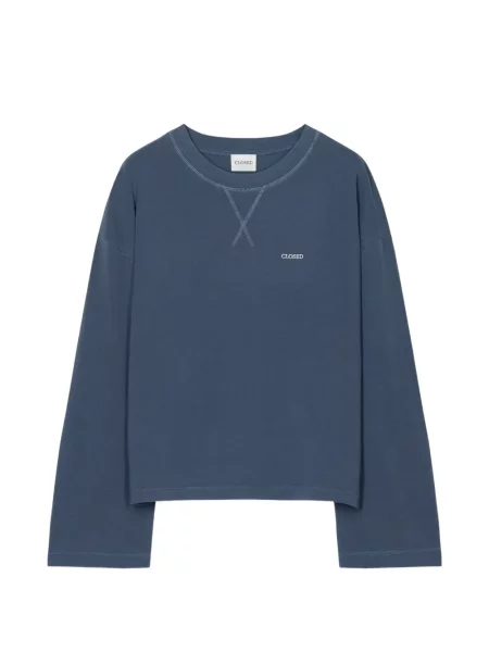 Lung tricou Closed cu imagine albastru