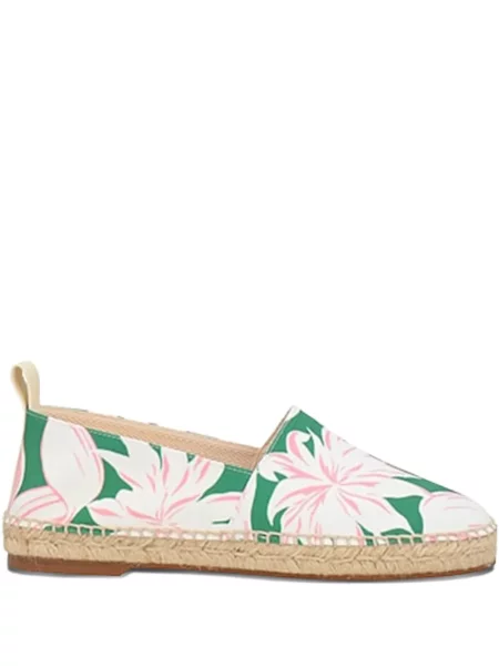 Espadrile Maison Kitsune cu model floral verde