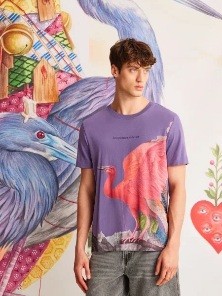 Тениска Medicine лилаво с принт виолетово