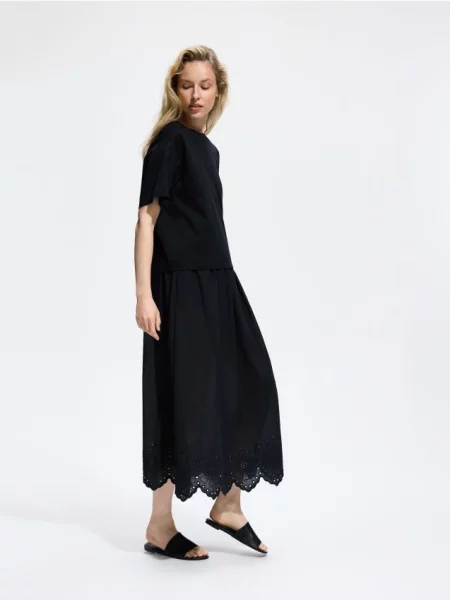 Reserved Fustă maxi din negru