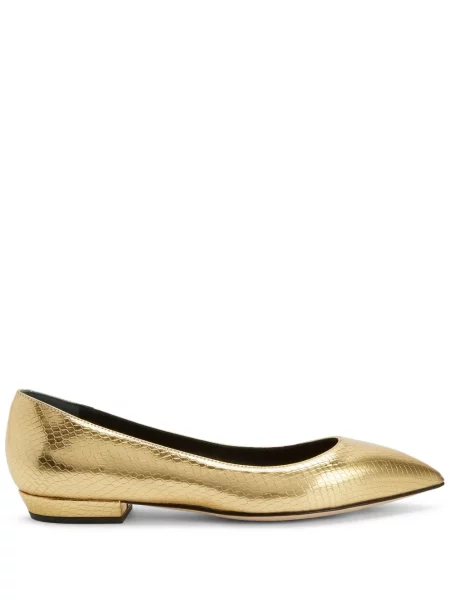 Balerini Giuseppe Zanotti din piele auriu