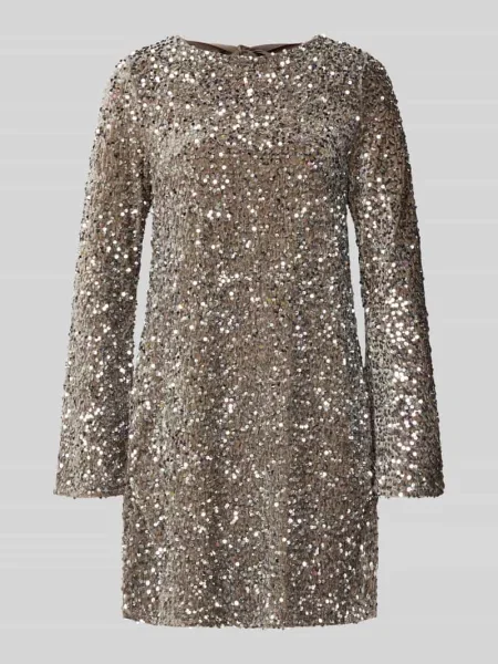 Sukienka koktajlowa o dopasowanym kroju z cekinowym obszyciem model ‘KAM’ Pieces