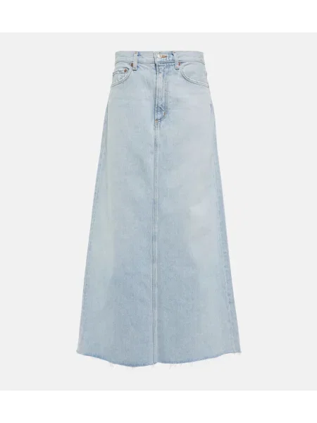 Fustă din denim Agolde albastru