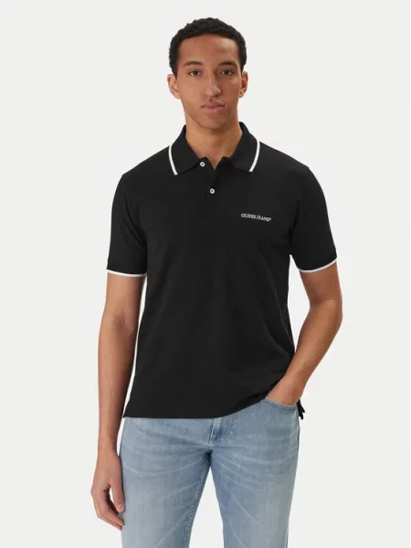 Guess Jeans Polo μαύρο