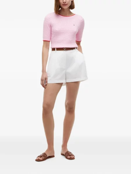 Scurt pulover Tommy Hilfiger roz