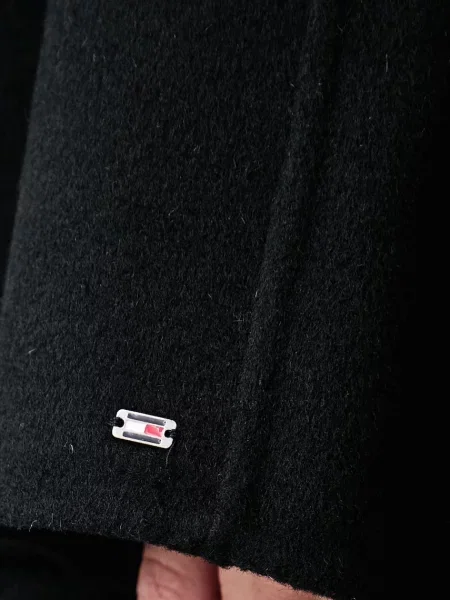 Tommy Hilfiger палто дамско с вълна черно