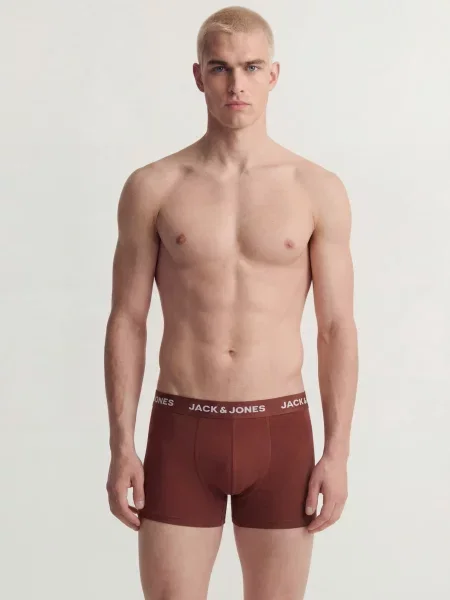 JACK & JONES Boxerky JACHUEY námornícka modrá / olivová / karmínovo červená čierna