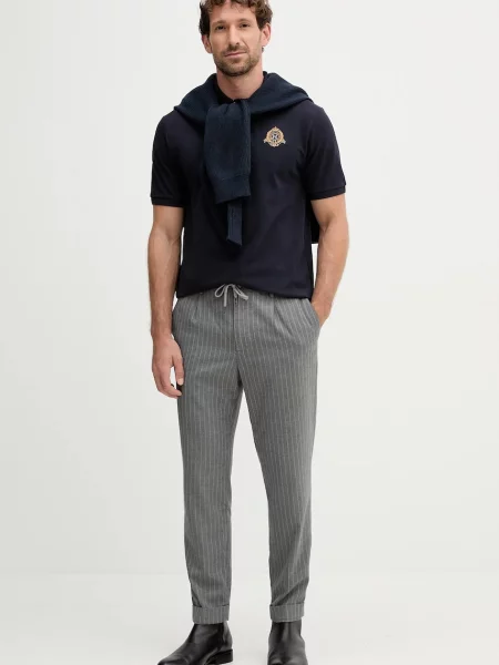 Hackett London polo z aplikacją granatowy