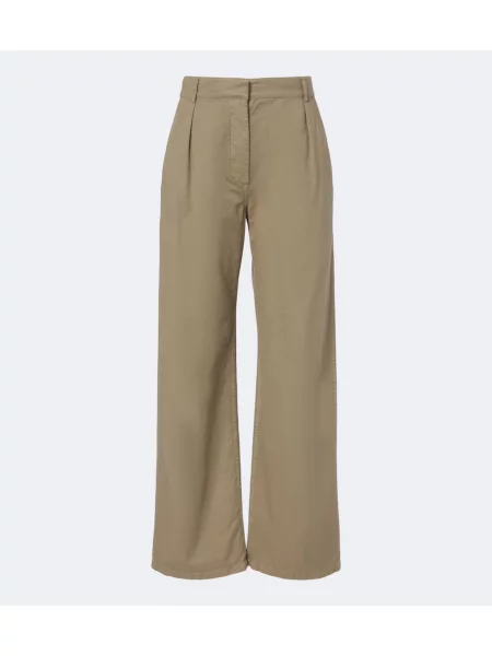 Pantaloni The Row din cașmir bej