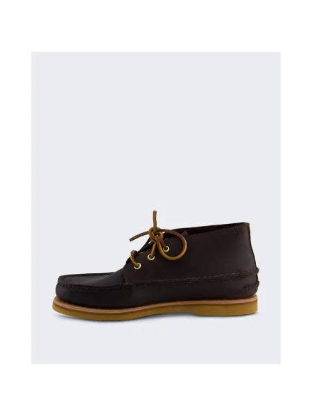 Botki Timberland sznurowane skórzane brązowe