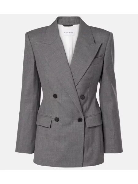 Marynarka Givenchy wełniana dwurzędowa szara