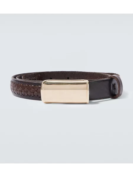 Cu centură curea Brunello Cucinelli din piele maro