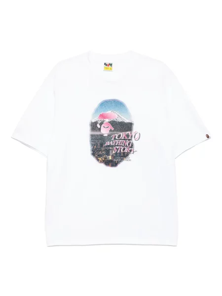 Tricou A Bathing Ape® cu imagine alb