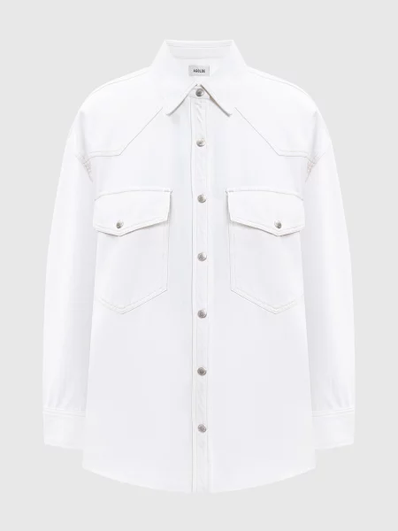 Джинсова сорочка Lotta Agolde біла