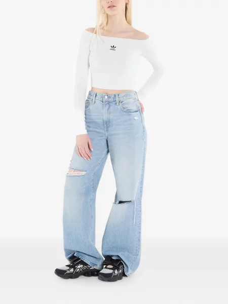 Dlouhé běžecké boty Adidas Terrex s krátkými rukávy s výstřihem do v černé