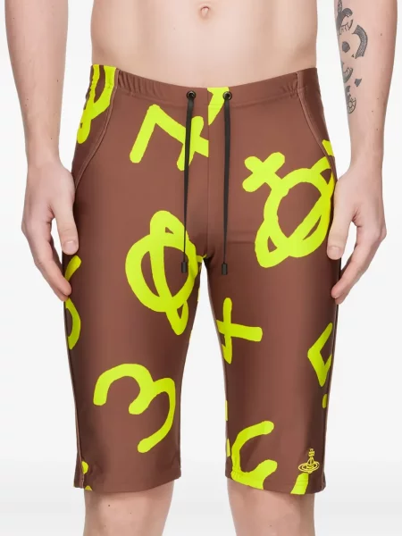 Slip de baie Vivienne Westwood cu imagine maro