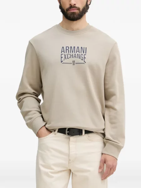 Hanorac crewneck Armani Exchange cu imagine cu decolteu rotund