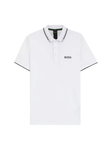 BOSS Green polo z aplikacją biały