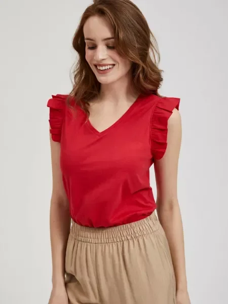 Bluză Moodo cu volane roșu