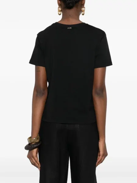 Top Twinset din dantelă scurt negru