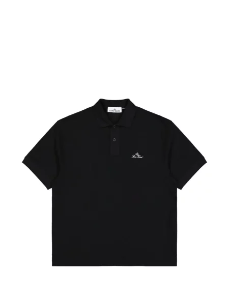 Tricou polo Stone Island cu strasuri negru