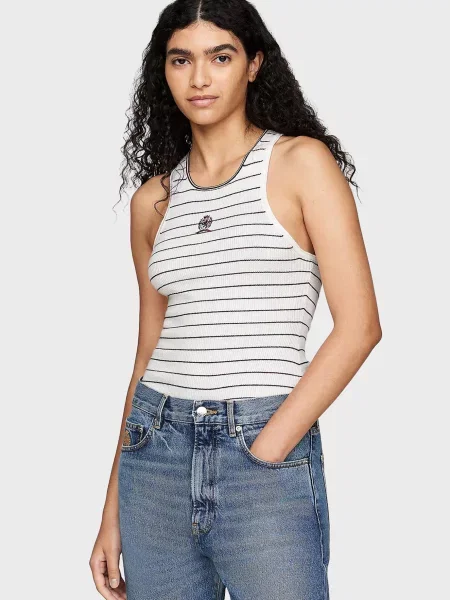 Смугаста міні майка Tommy Hilfiger біла