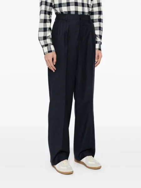 Pantaloni Lacoste de lână albastru