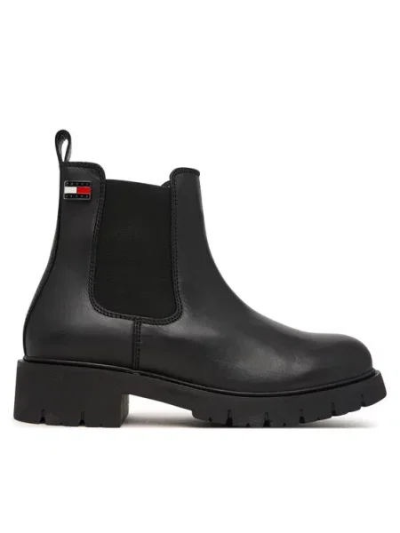 Kotníková obuv s elastickým prvkem Tommy Jeans černé