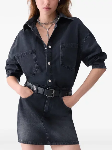 Scurt cu centură rochie din denim Liu Jo negru