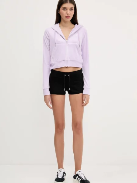 Шорти Juicy Couture BOOTY SHORT з аплікацією висока посадка чорний