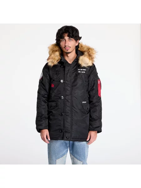 Alpha Industries férfi dzseki Airborne kapucnis fekete. Méret: L fekete
