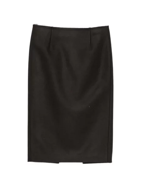 Fustă midi Mm6 Maison Margiela asimetrică maro