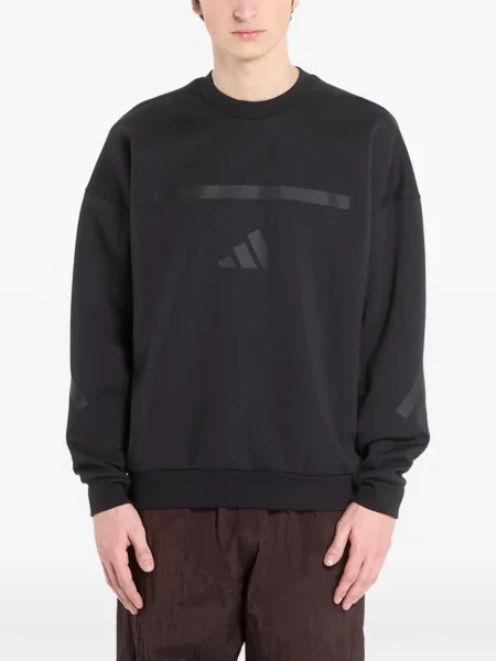 Κιλότα Adidas σουέτ με στρογγυλή λαιμόκοψη με πλατφόρμα μαύρο