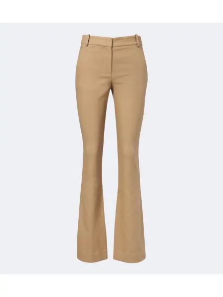 Pantaloni Veronica Beard din țesătură twill evazate bej