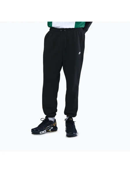 Pantaloni pentru bărbați Nike Club Cuffed Brushed black/black/white alb