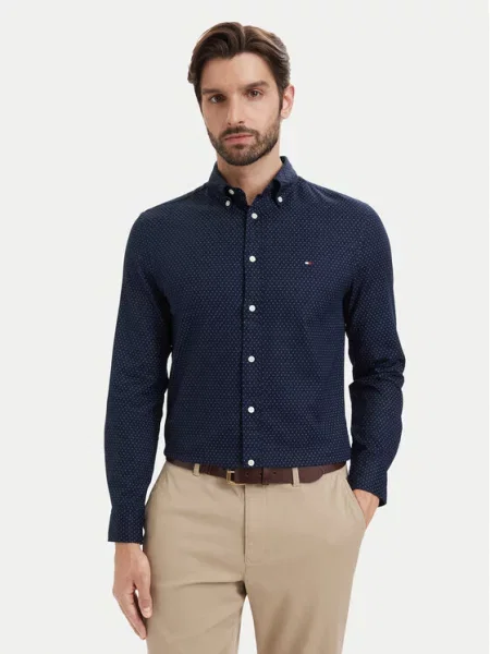 Tommy Hilfiger Риза Poplin Тъмносин
