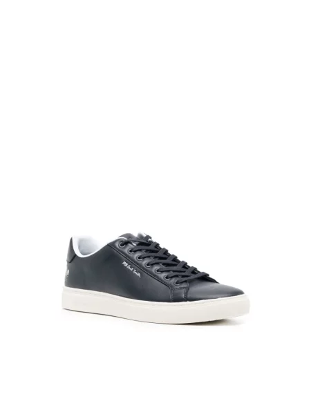 Sneakersy Paul Smith sznurowane skórzane z nadrukiem niebieskie