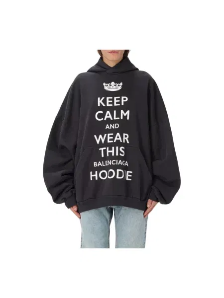 Lniana bluza z kapturem Balenciaga klasyczna czarna Shopsy